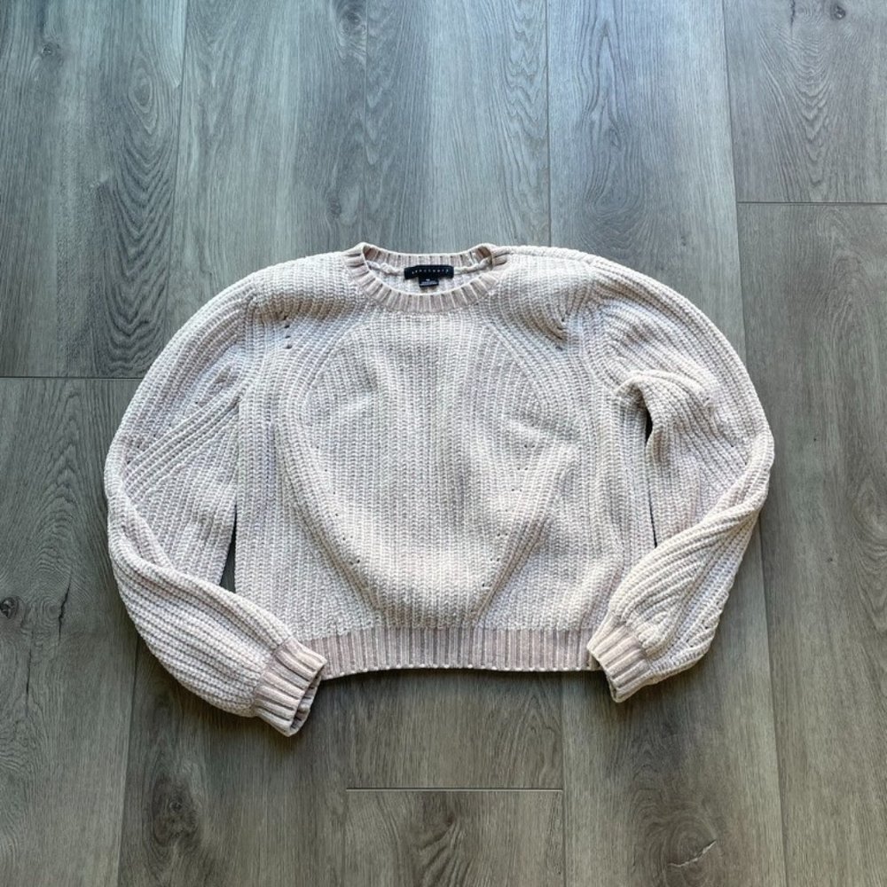 SANCTUARY CLOTHING SCOOP NECK COZY PLUSH SOFT KNITTED SWEATER SIZE XS